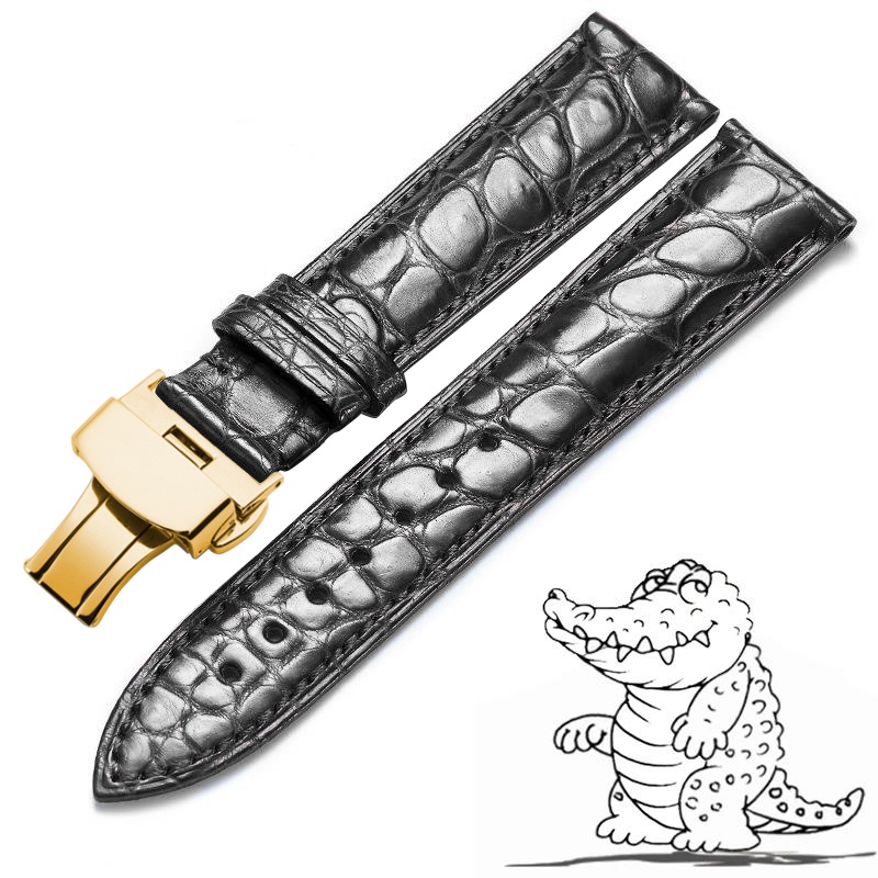 Dây đeo đồng hồ bằng da bò thật, da cá sấu thật