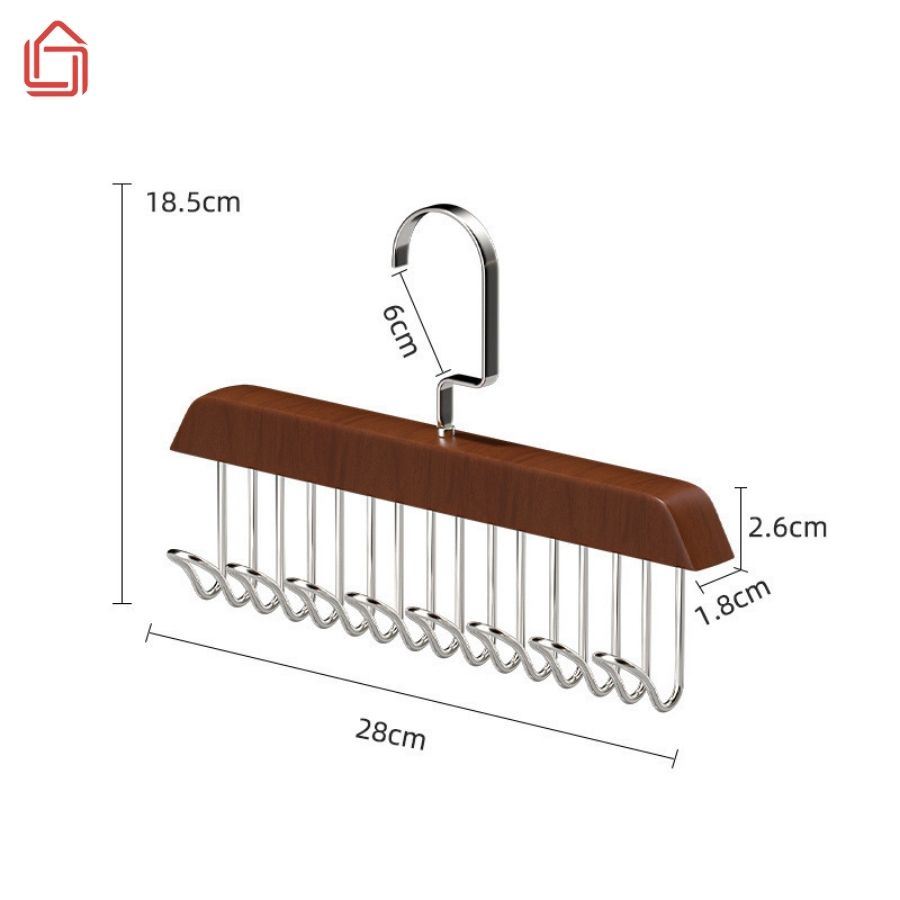 Móc gỗ treo đồ lót, khăn, thắt lưng, cà vạt, áo hai dây, phụ kiện đa năng tiện dụng nhamovn