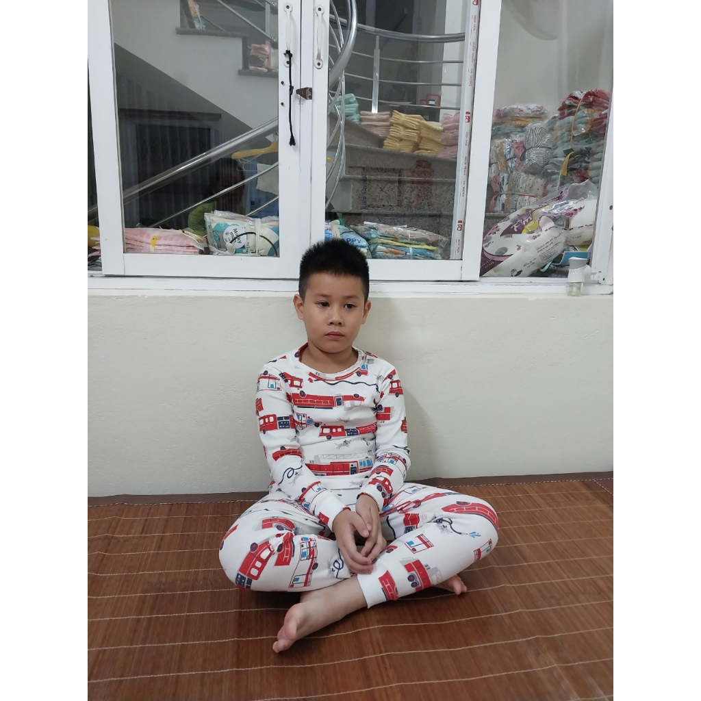 Bộ quần áo dài tay Cotton Sài Gòn mềm mịn, co giãn thoải mái cho bé trai, bé gái BD51