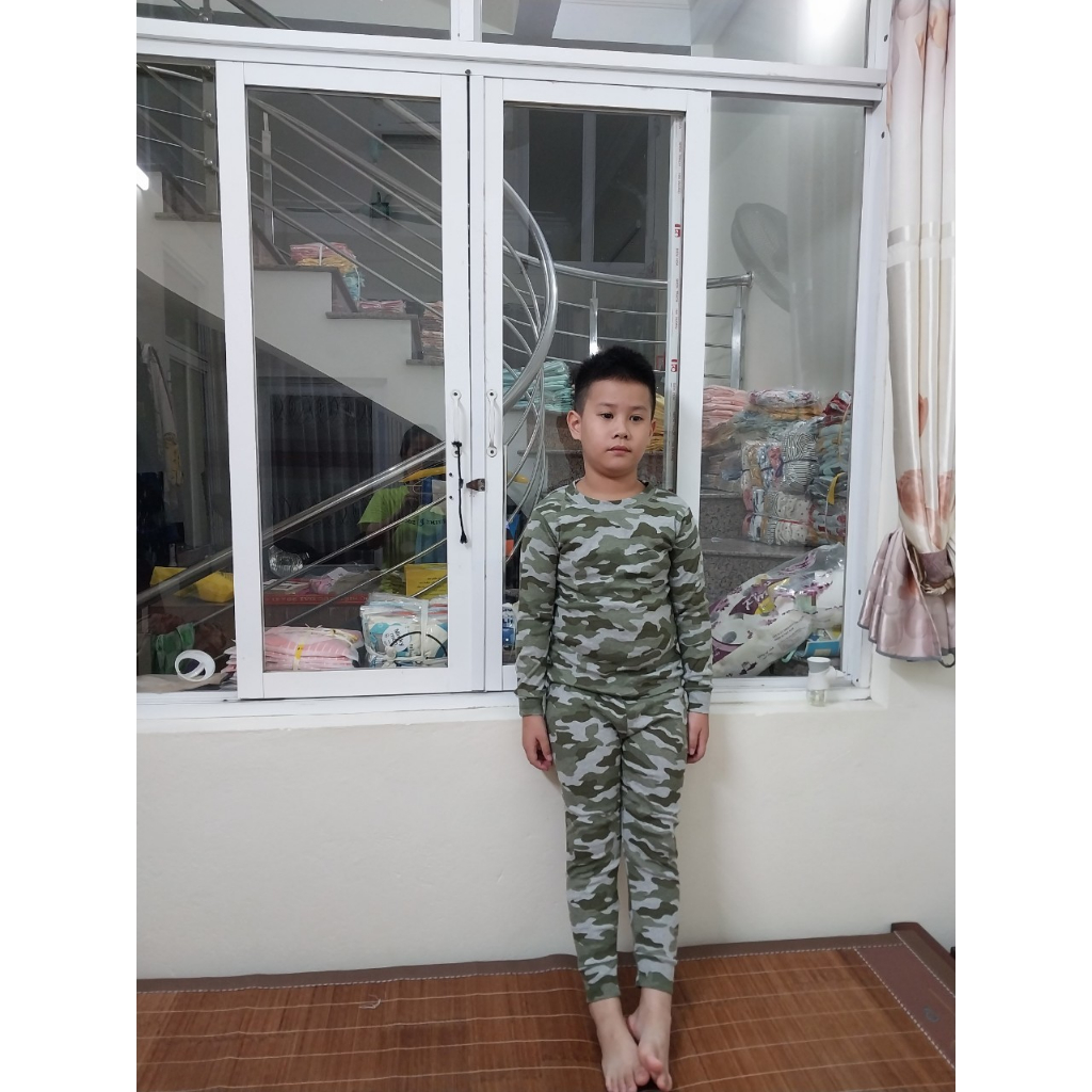 Bộ quần áo dài tay Cotton Sài Gòn mềm mịn, co giãn thoải mái cho bé trai, bé gái BD51