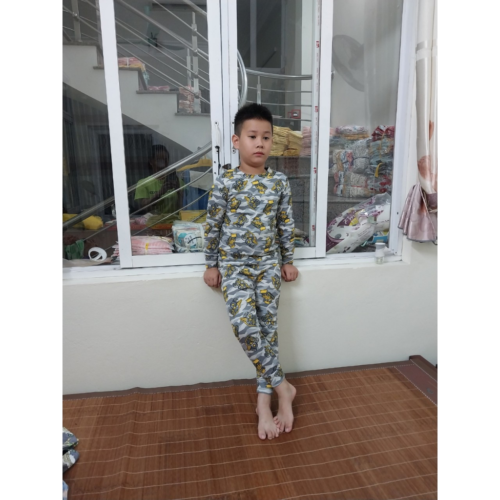 Bộ quần áo dài tay Cotton Sài Gòn mềm mịn, co giãn thoải mái cho bé trai, bé gái BD51