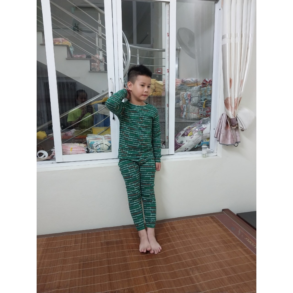 Bộ quần áo dài tay Cotton Sài Gòn mềm mịn, co giãn thoải mái cho bé trai, bé gái BD51