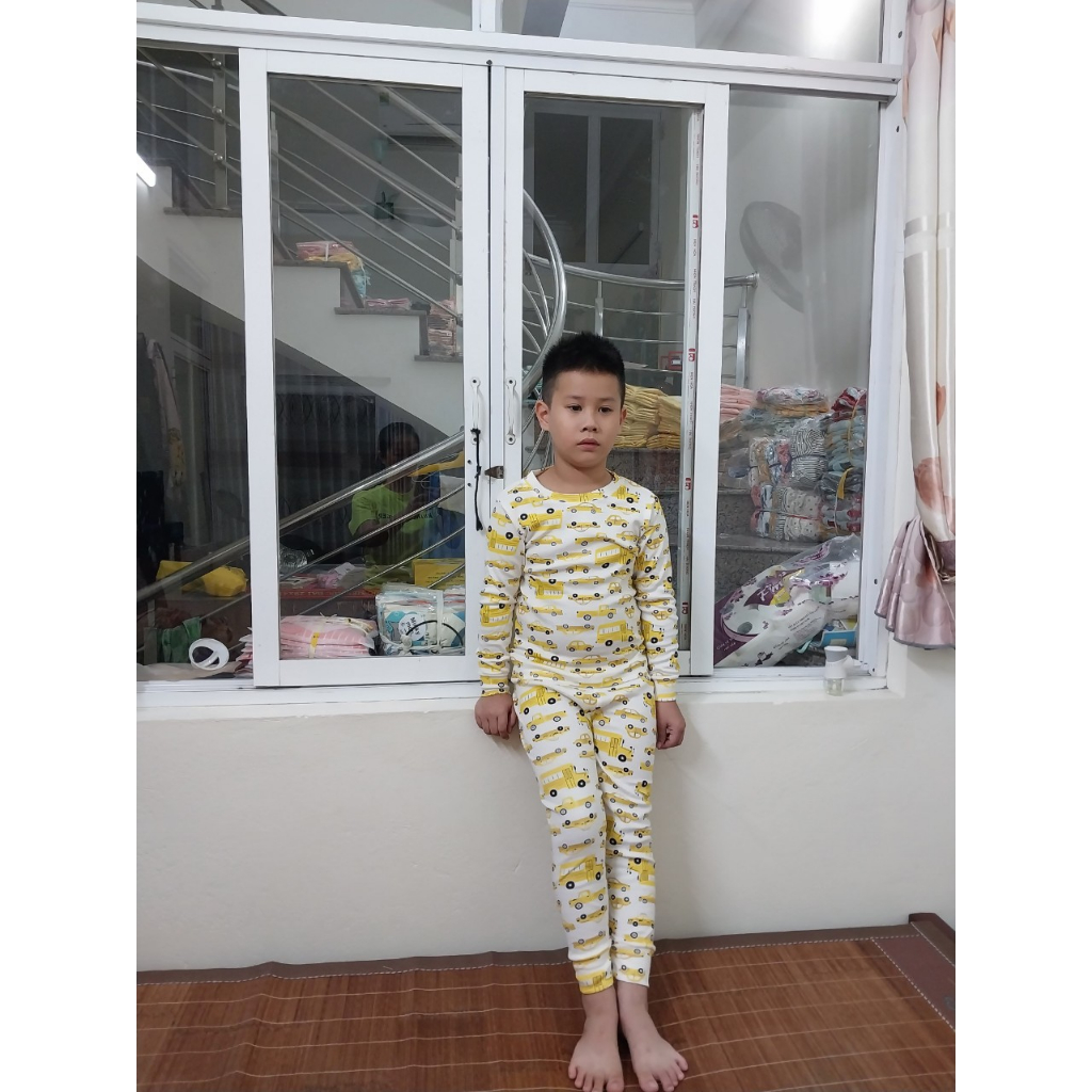 Bộ quần áo dài tay Cotton Sài Gòn mềm mịn, co giãn thoải mái cho bé trai, bé gái BD51