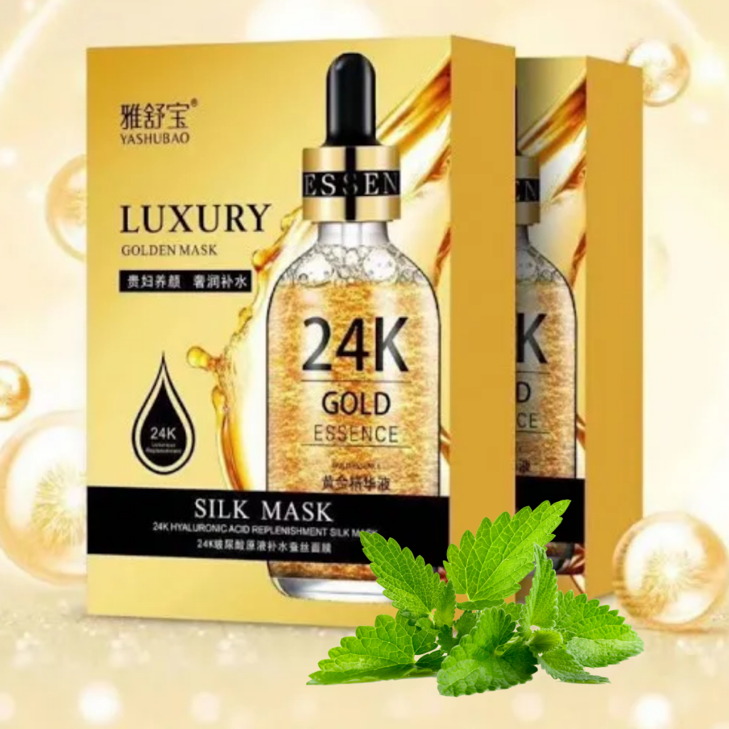 Mặt Nạ Vàng 24K Luxury Silk Mask Nội Địa Tung Dưỡng Ẩm Trắng Sáng Da Giảm Mụn Thâm Tái Tạo Collagen Nâng Cơ Da Mặt 25ml