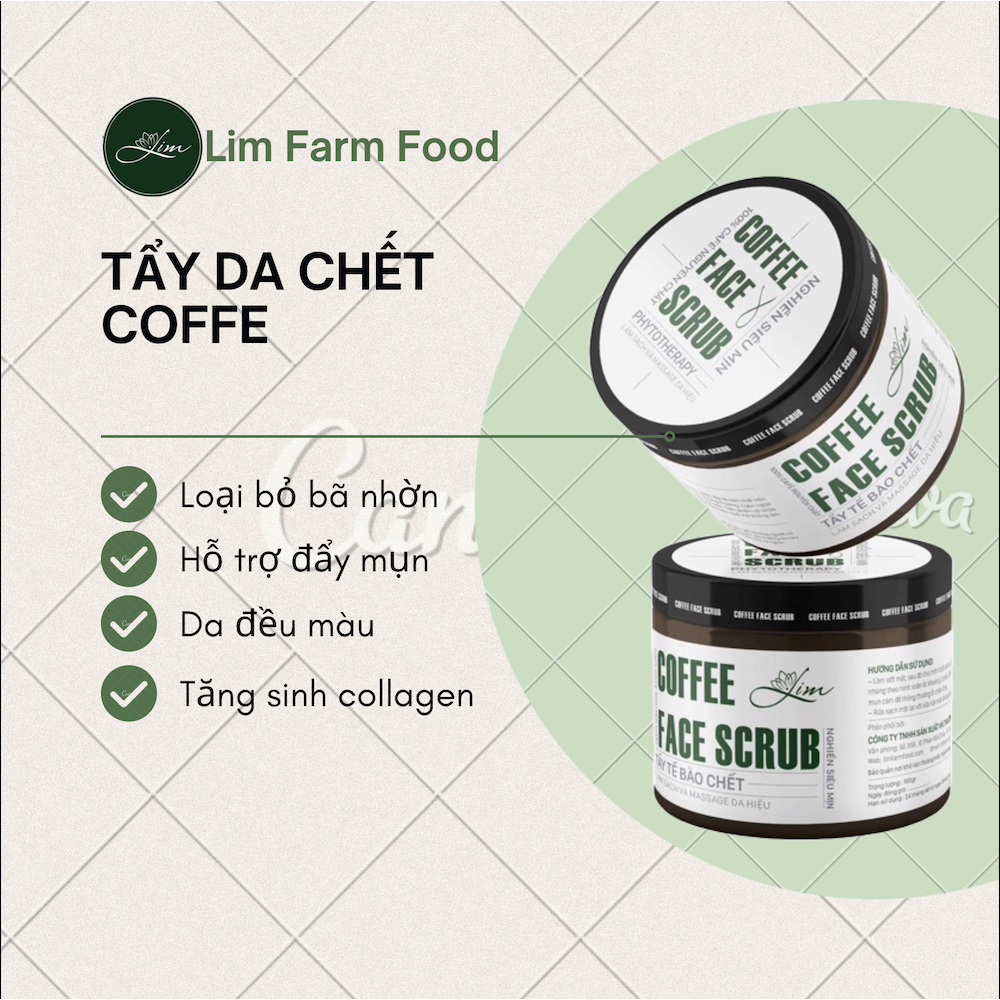 Bột tẩy da chết cafe, tẩy tế bào chết coffee - làm sạch lỗ chân lông, giúp da đều màu, mờ sẹo