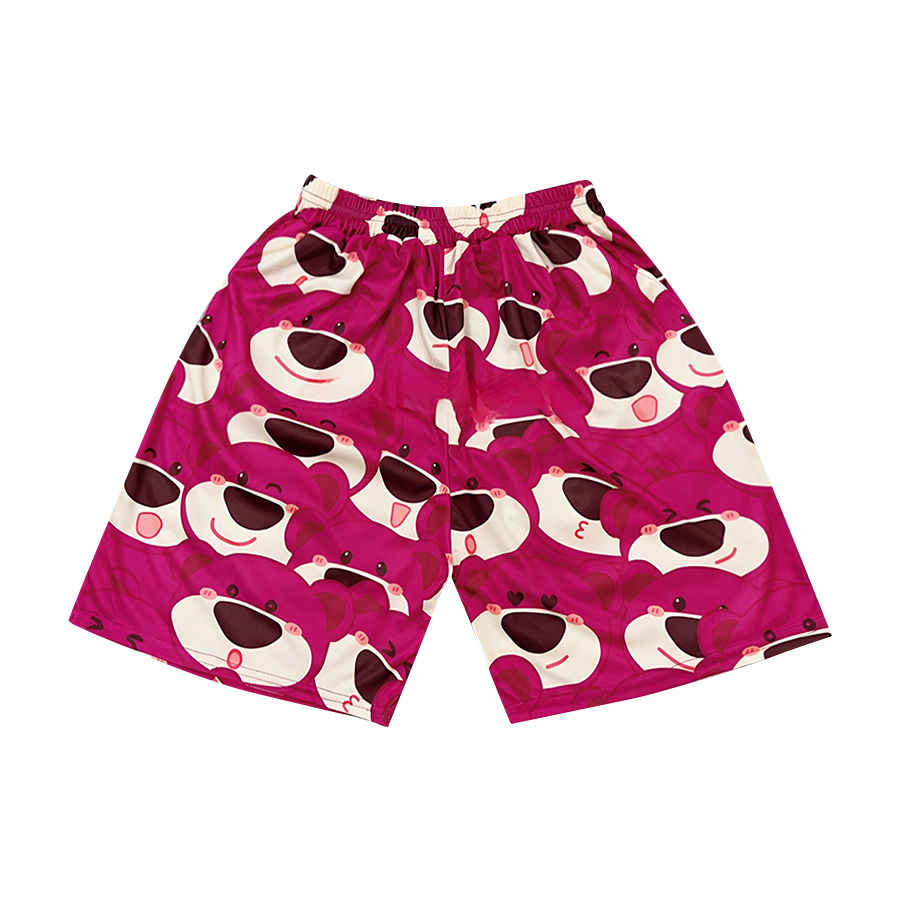 Quần đùi hoạt hình Gấu Dâu Lotso nhiều mẫu, quần short unisex phom rộng