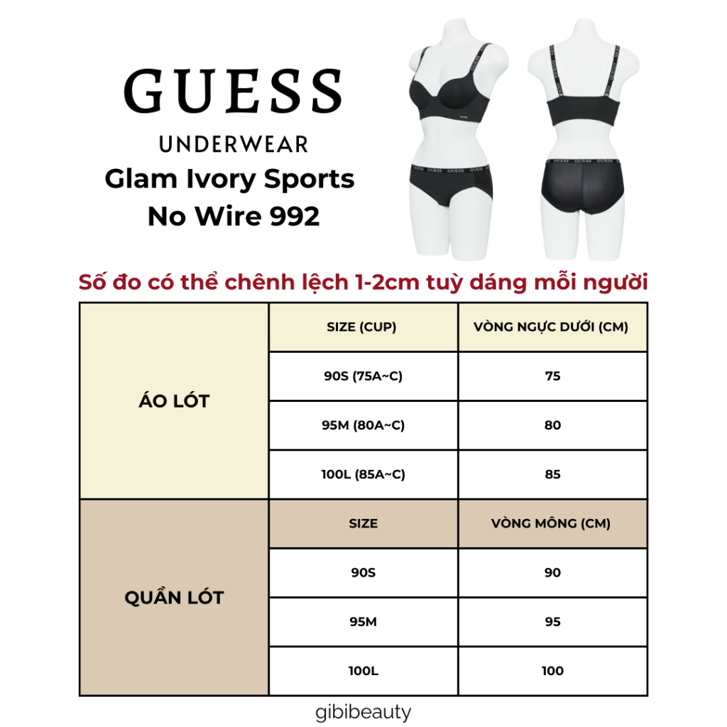 Đồ lót GUESS Glam Ivory Sports No Wire 992