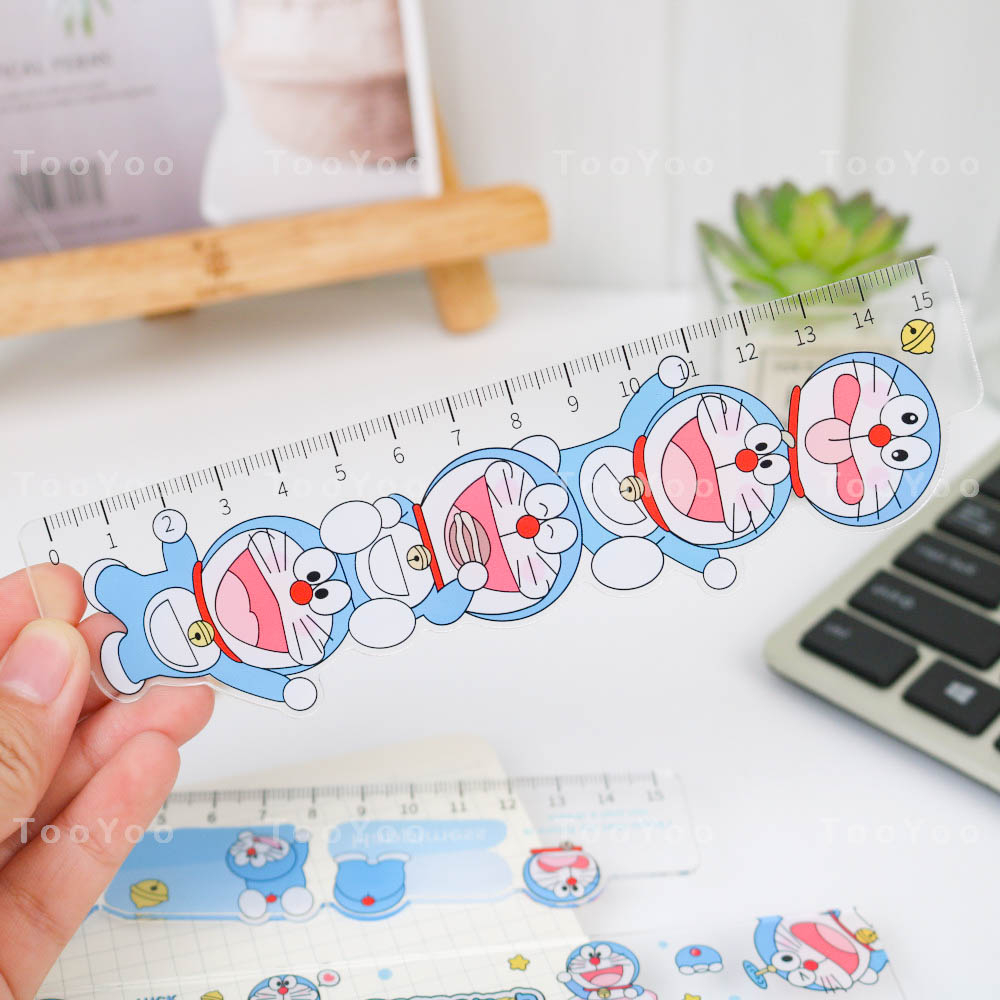 Thước kẻ 15cm Doraemon chất liệu Mica dễ thương cute TooYoo BK00282
