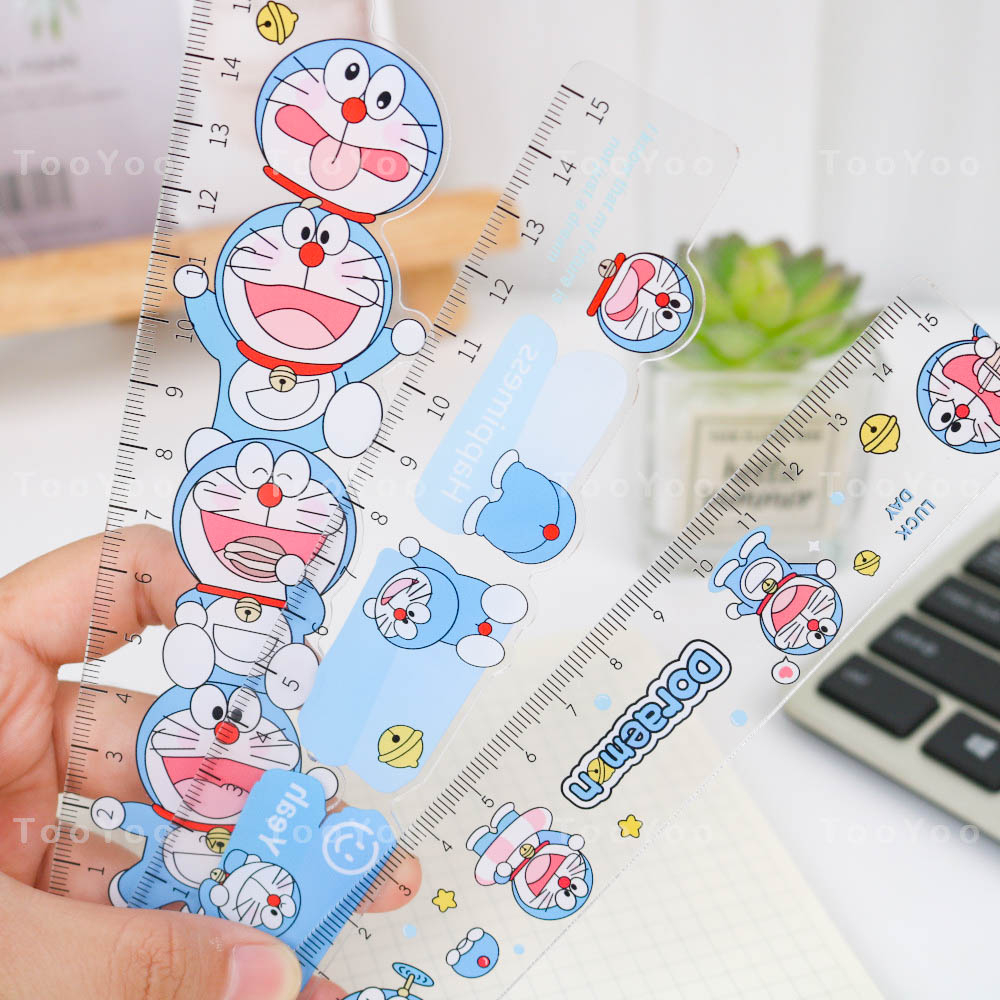 Thước kẻ 15cm Doraemon chất liệu Mica dễ thương cute TooYoo BK00282