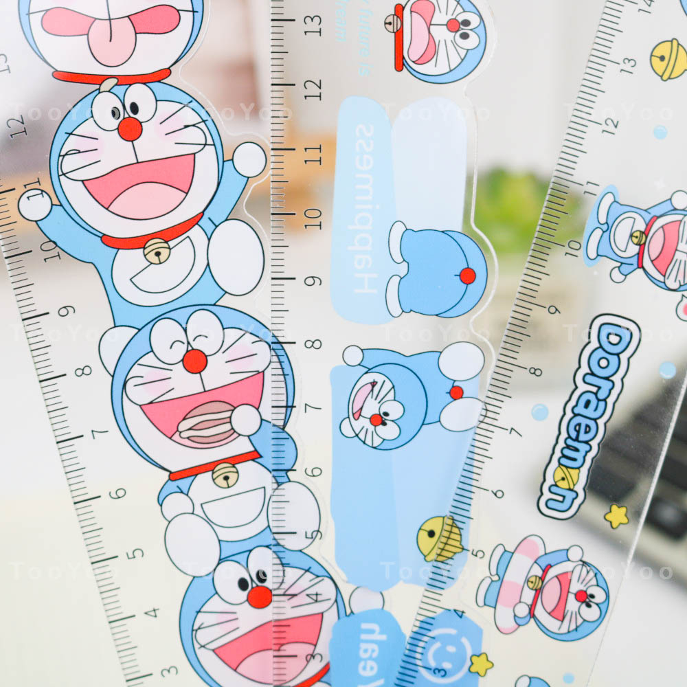 Thước kẻ 15cm Doraemon chất liệu Mica dễ thương cute TooYoo BK00282