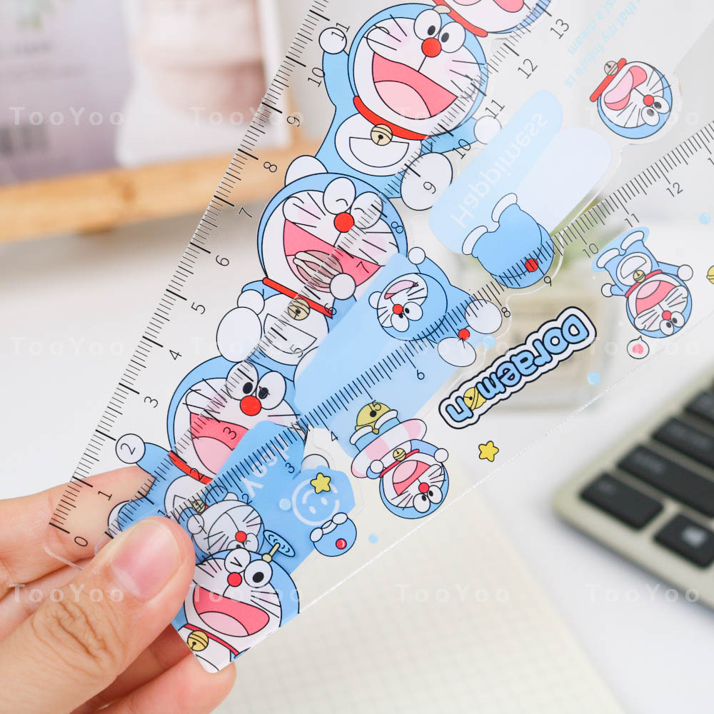 Thước kẻ 15cm Doraemon chất liệu Mica dễ thương cute TooYoo BK00282