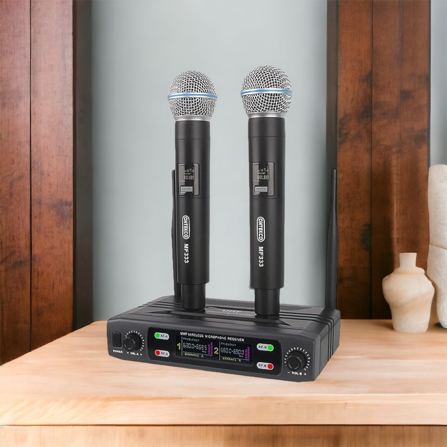 Bộ micro không dây cao cấp Ontekco MF333 UHF  chuyên dùng cho gia đình-hội trường