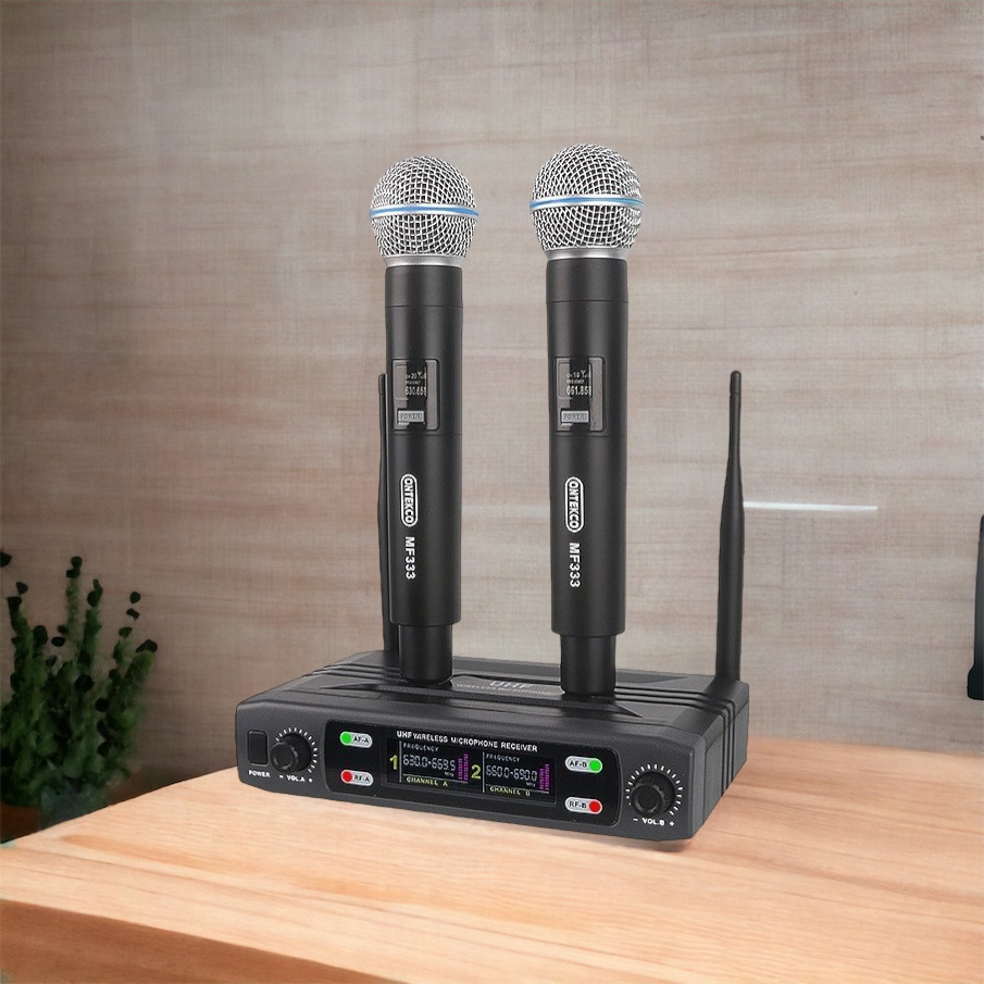 Bộ micro không dây cao cấp Ontekco MF333 UHF  chuyên dùng cho gia đình-hội trường
