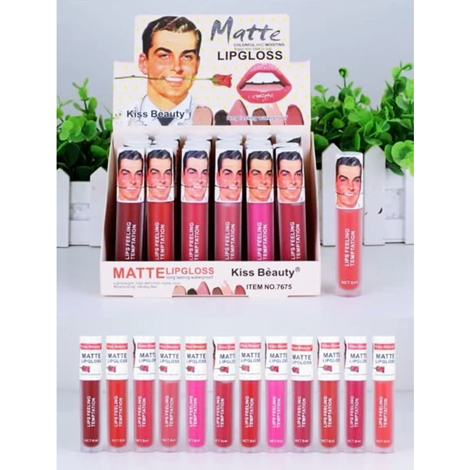 Son kem lì Kiss Beauty Man Rose dưỡng ẩm, bám màu không trôi – SA921 [Lẻ-Sỉ]