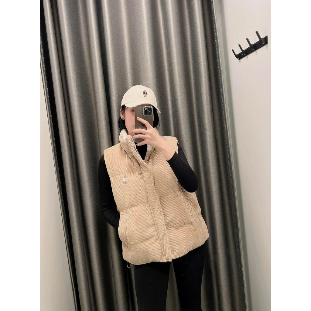 Áo phao nhung gile gấu nhỏ sale 64%