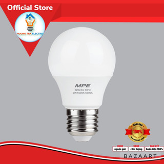 [MPE_Hàng Việt Nam] Bóng Đèn Led Bulb Tròn MPE 3W Ánh Sáng Trắng/Vàng