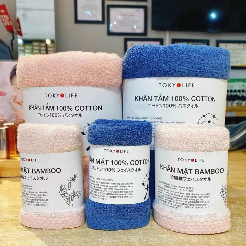 Khăn Tắm- Khăn Mặt TokyoLife Chất Liệu Cotton Mềm Mại, Siêu Thấm Hút Chân Ái Cho Mọi Làn Da