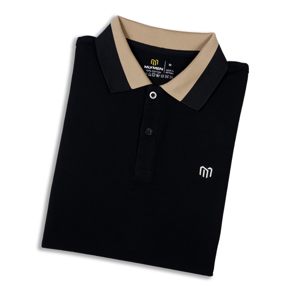 Áo thun Polo nam Tudor M705 MIXMEN thiết kế tay ngắn, cổ bẻ, vải cotton cá sấu mắt lục giác phối logo thêu thời trang