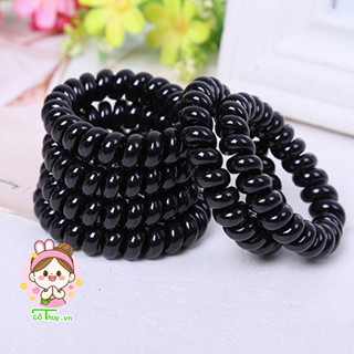 combo 10 Dây buộc tóc lò xo loại To màu đen tiện dụng dành cho nữ
