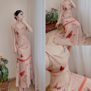 Váy Vintage Tiểu Thư Họa Tiết Hoa