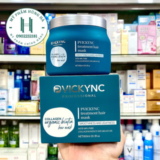 Ủ tóc Pvickync Collagen Organic Biotin, mặt nạ ủ tóc, phục hồi tóc, hỗ trợ mọc tóc, chống hư tổn 600ml