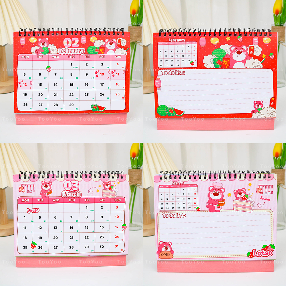 Lịch để bàn 2024 Gấu dâu Lotso dễ thương cute TooYoo BK00315