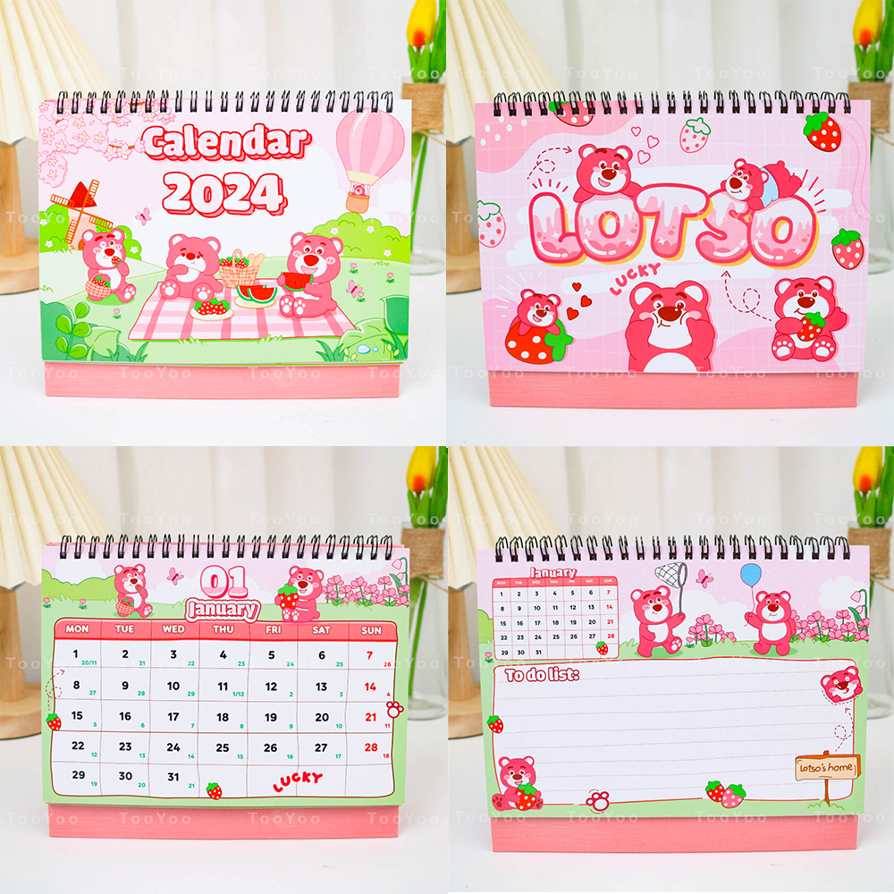 Lịch để bàn 2024 Gấu dâu Lotso dễ thương cute TooYoo BK00315