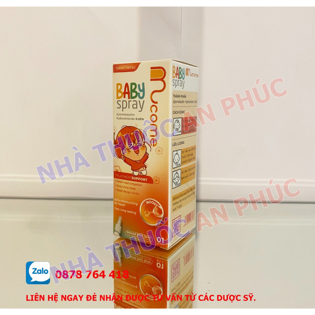 Sản phẩm xịt mũi Mucome Baby Spray hộp 1 lọ 10ml