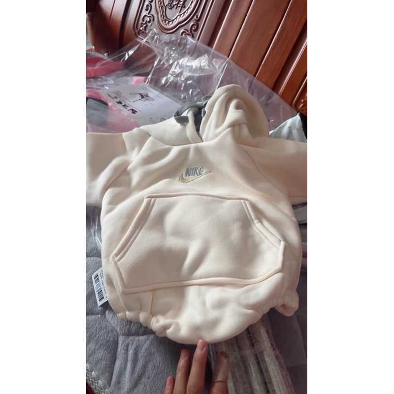 Bộ Áo Liền Quần Mùa Đông Bằng Lông Cừu Có Mũ Trùm In Chữ cho Bé