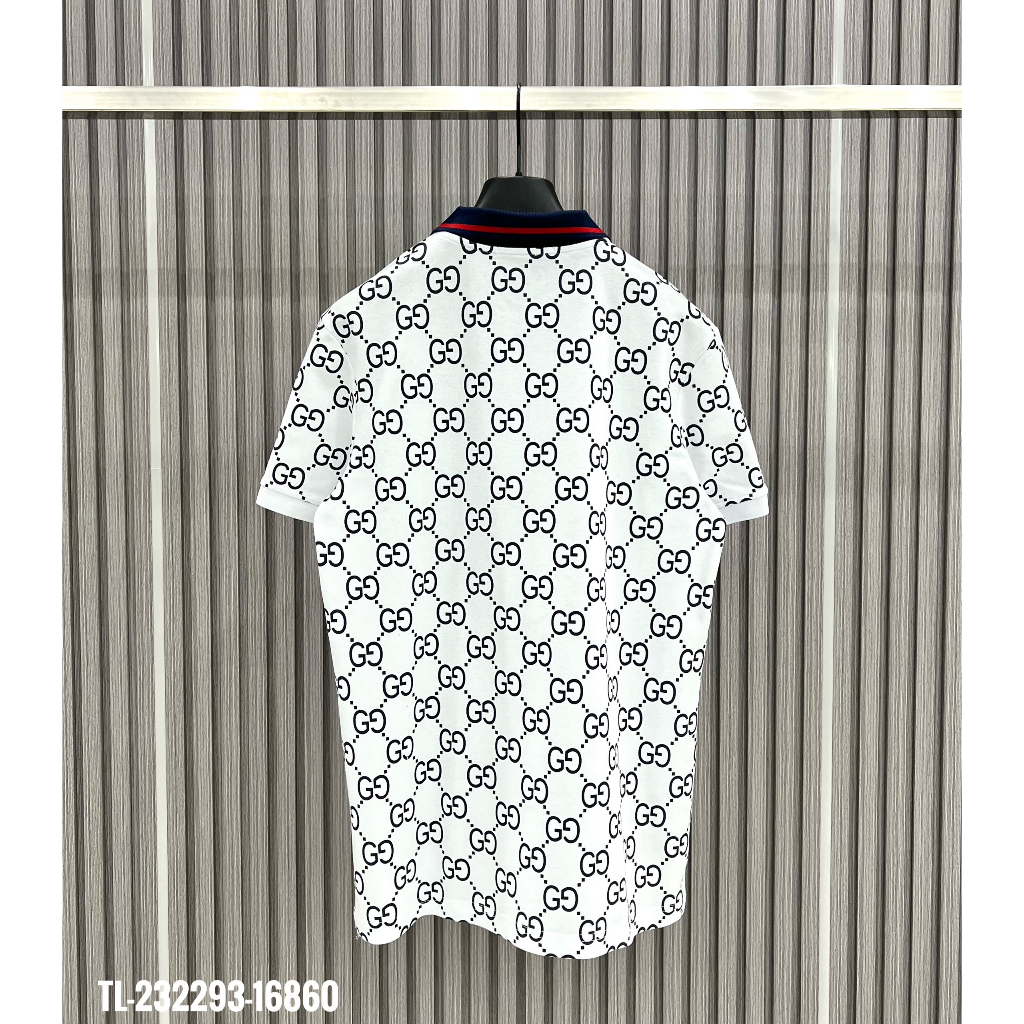 🔥Hot🔥Áo polo Gucci phối cổ họa tiết monogram thiết kế hot trend Nam nữ New 2023