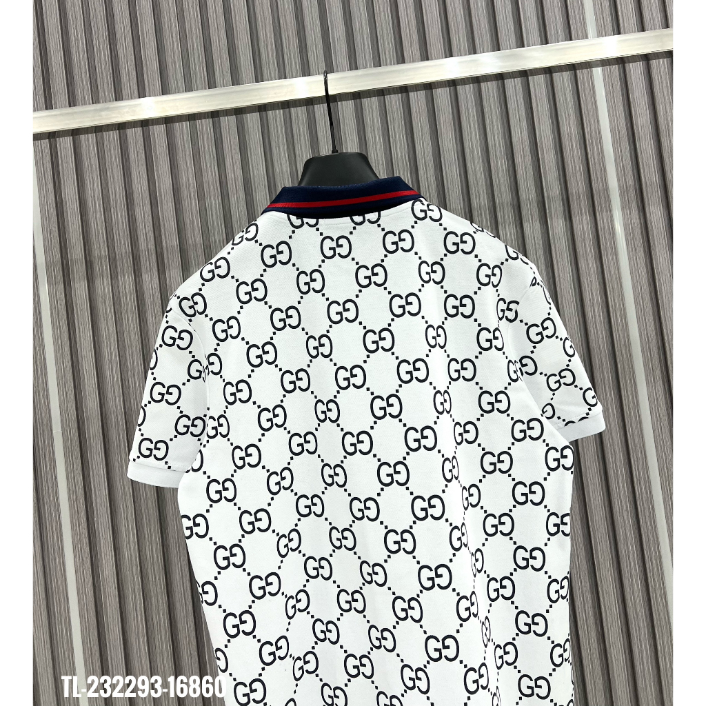 🔥Hot🔥Áo polo Gucci phối cổ họa tiết monogram thiết kế hot trend Nam nữ New 2023