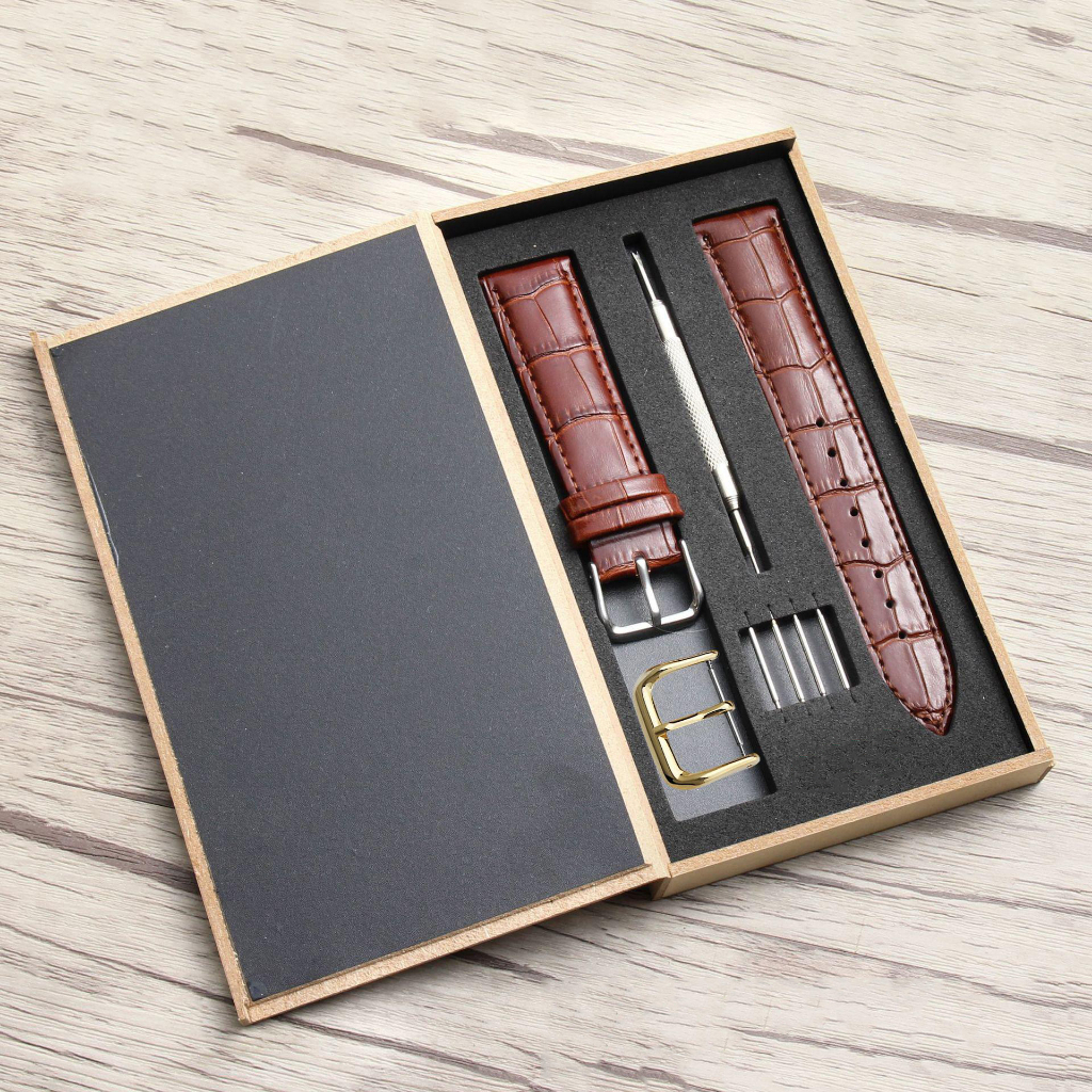 Dây đeo đồng hồ bằng da bò thật, da cá sấu thật