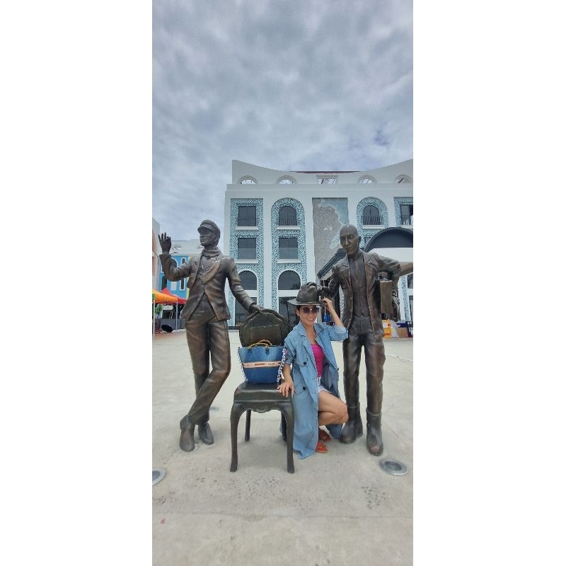 Áo manto jean dáng dài