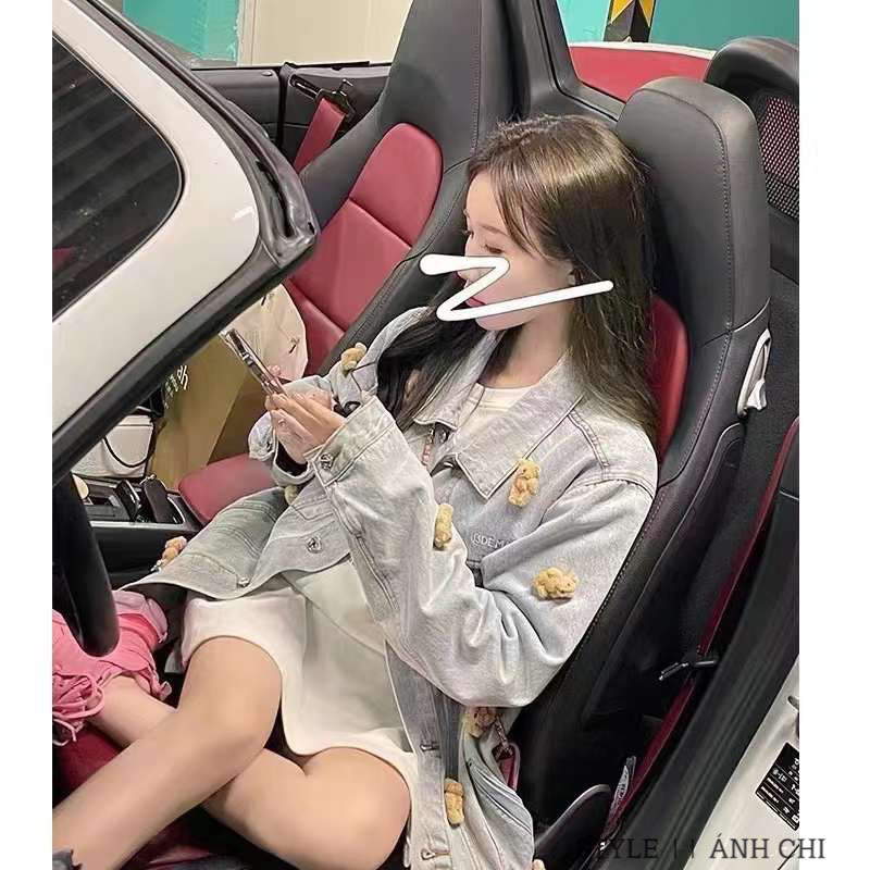 Áo khoác jean gấu cute