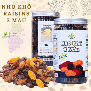 Nho khô 3 màu Raisins 500g - Sấy dẻo chua ngọt
