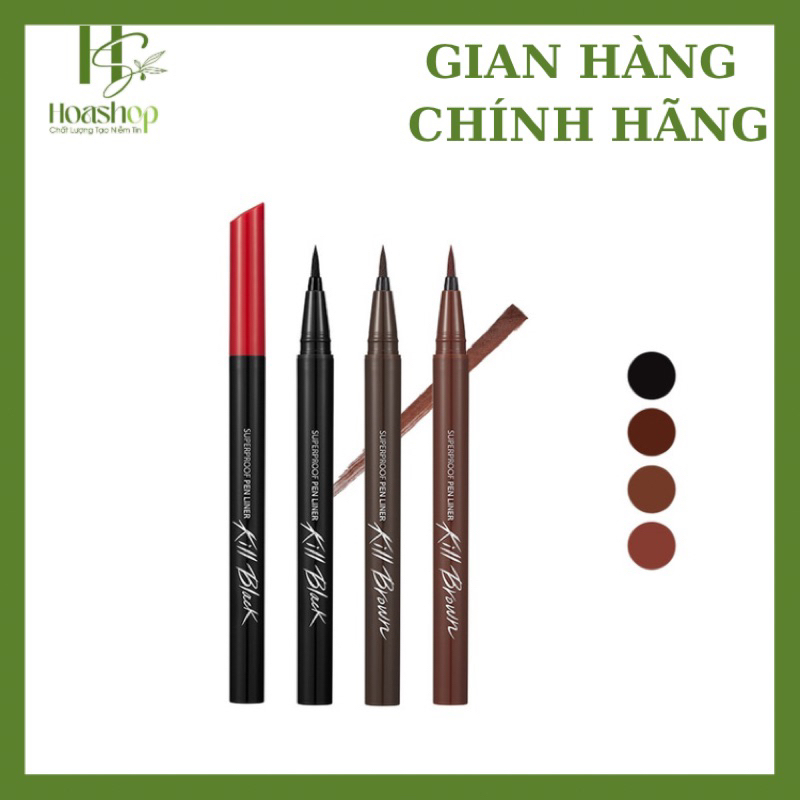 Kẻ Mắt Nước Clio Superproof Brush Liner Kill Black 0.55Ml