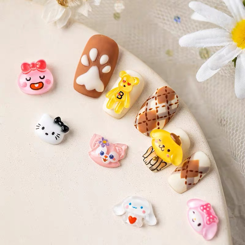 Set 10 Charm Hình Nhân Vật Hoạt Hình Trang Trí Móng Tay