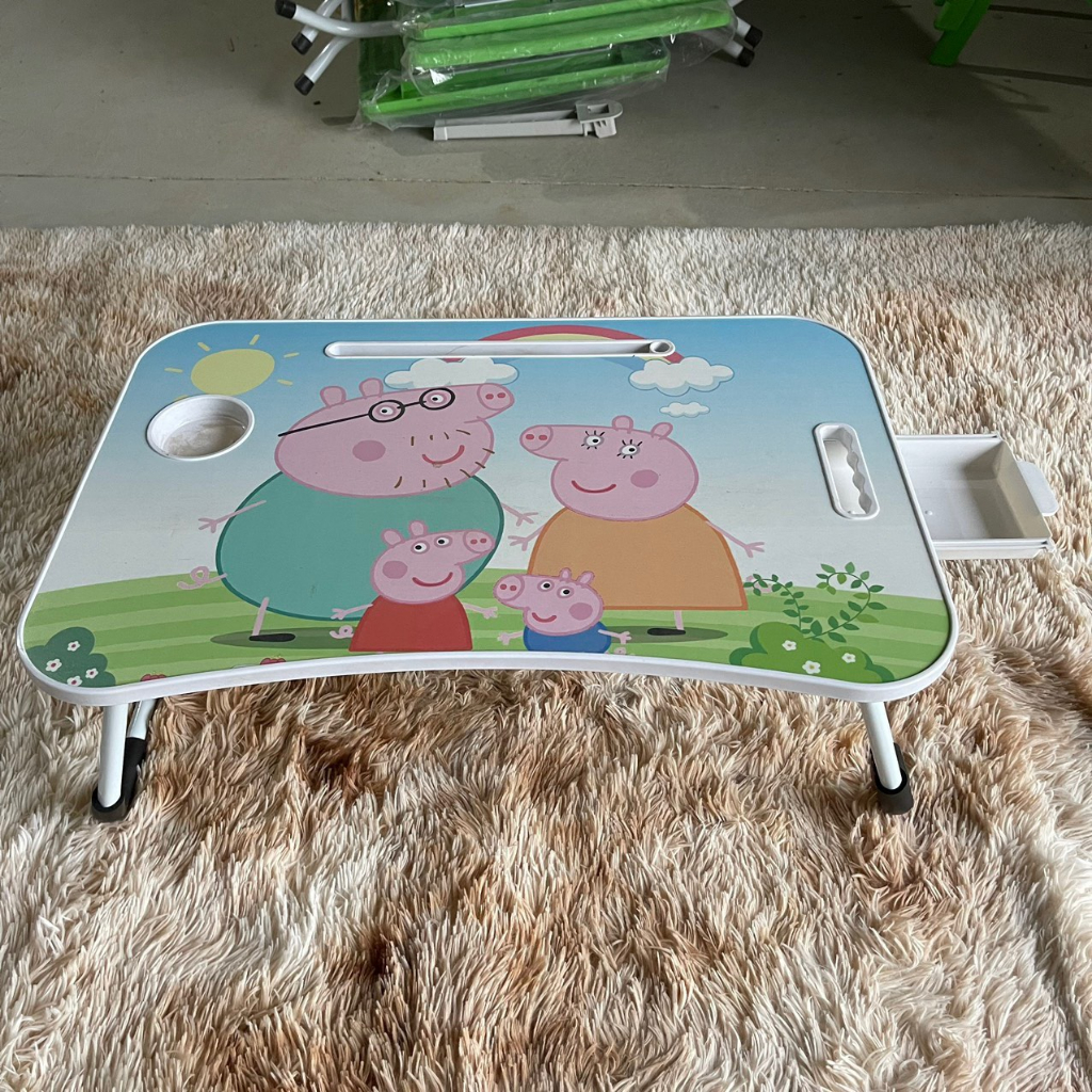 Bàn Học SANTA STORE Để laptop Có Thể Gấp Gọn Tiện Dụng Cho Học Sinh có khe cắm bút diện thoại hàng nhập khẩu