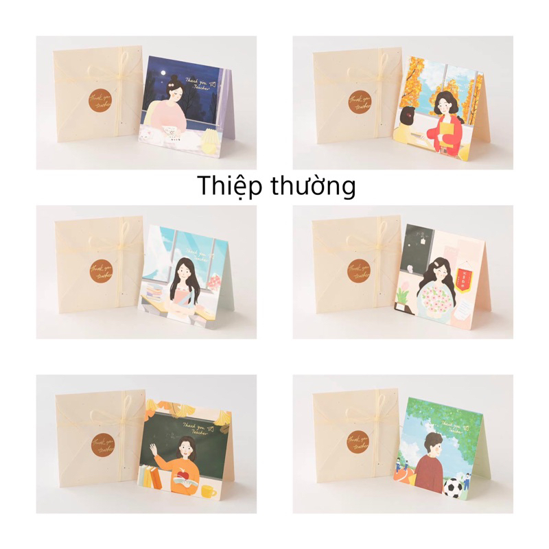 Thiệp 3D - Thiệp Kèm Ruy Băng Tri Ân Thầy Cô Giáo 20/11 Kèm Phong Thư Và Tem Niêm Phong