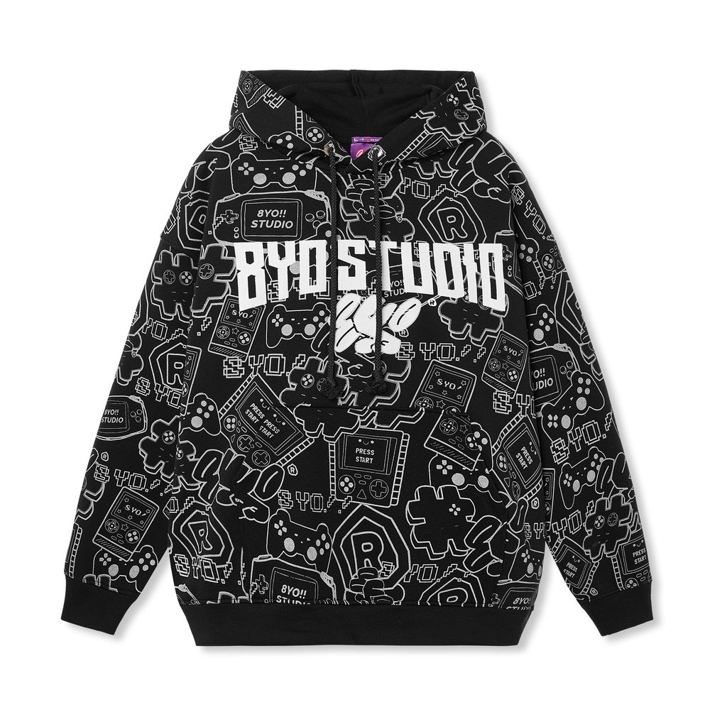 Áo Hoodie 8Y0 Mũ Trùm 2 Lớp Form Rộng Unisex in Hình Nỉ Trần Bông Cotton | BigBuy360 - bigbuy360.vn