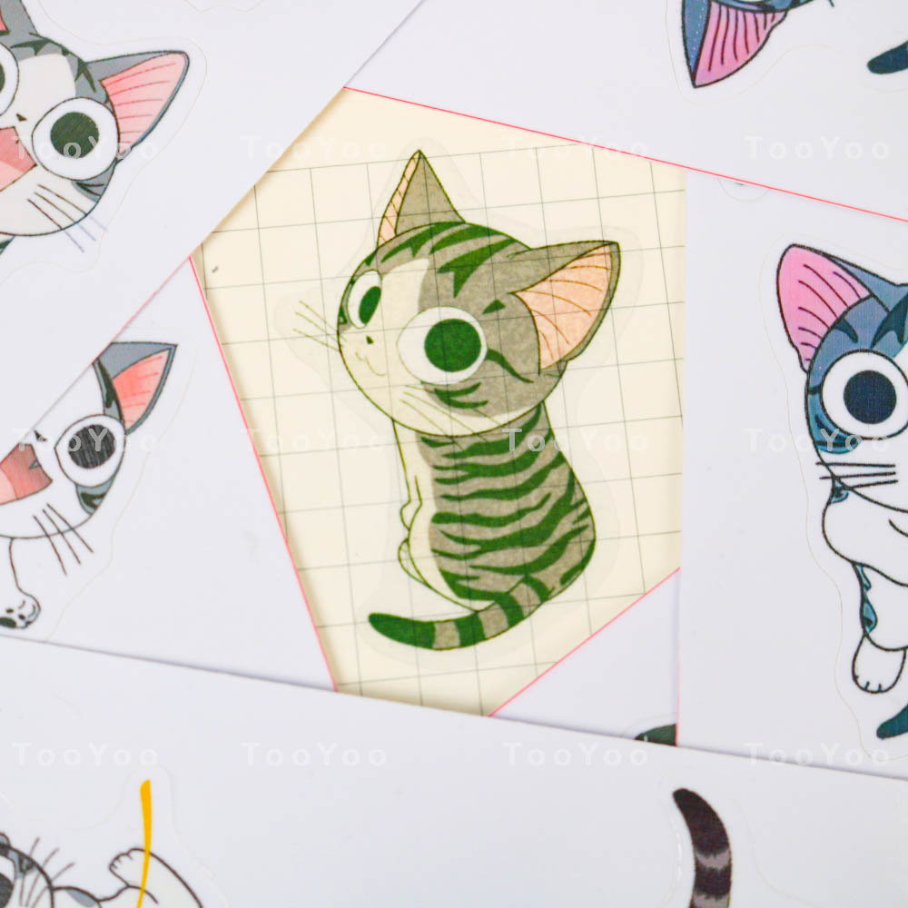 Set 24 sticker mèo CHI dễ thương cute TooYoo BK00149