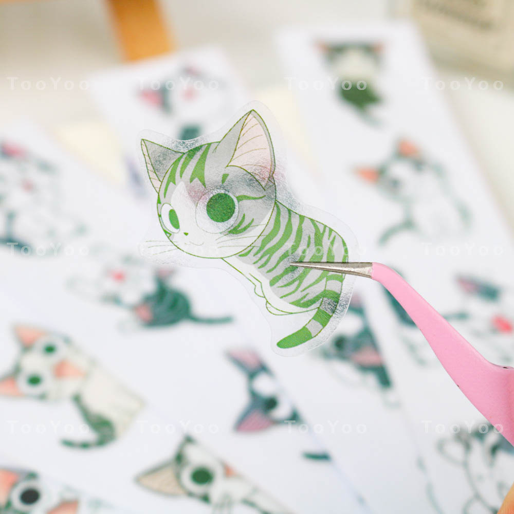 Set 24 sticker mèo CHI dễ thương cute TooYoo BK00149