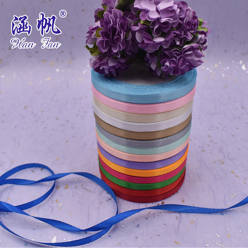 1 cuộn dây ruy băng lụa satin 6mm đủ màu dài 22m trang trí handmade, gói quà, làm kẹp tóc