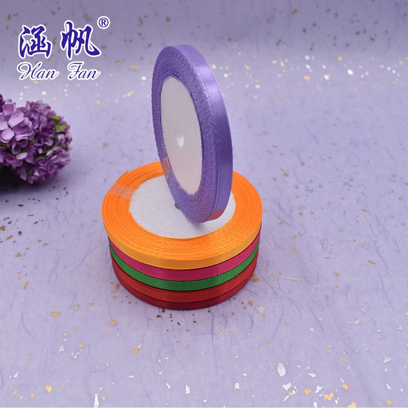 1 cuộn dây ruy băng lụa satin 6mm đủ màu dài 22m trang trí handmade, gói quà, làm kẹp tóc