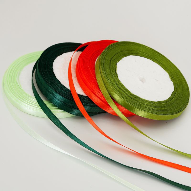 1 cuộn dây ruy băng lụa satin 6mm đủ màu dài 22m trang trí handmade, gói quà, làm kẹp tóc