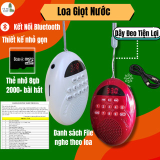 Combo Loa giọt nước kèm thẻ nhớ 8gb, danh sách bài hát nhỏ gọn, giúp bé học tiếng Anh, Set Loa giọt nước không nhạc phật