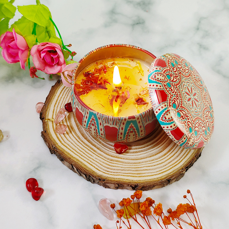 Sáp Nến Thơm Hoa Khô Thiên Nhiên Khử Mùi Thư Giãn Trang Trí