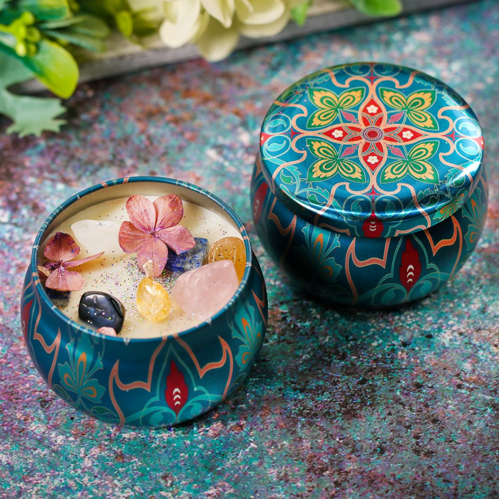 Sáp Nến Thơm Hoa Khô Thiên Nhiên Khử Mùi Thư Giãn Trang Trí