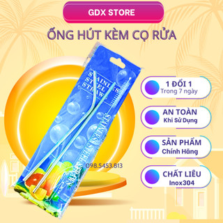 Set 2 ống hút Inox 304 cao cấp kèm cọ rửa đa năng