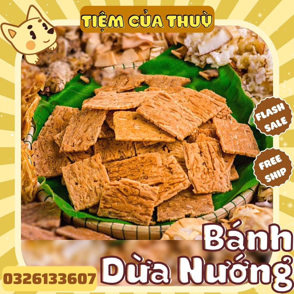 500G Bánh Dừa Nướng Quảng Nam Hàng Xá Loại Ngon, Đặc Sản Ba Miền Tiệm ăn vặt Thuỳ Bùi